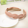 Bandeau Opaska Korean Style Simple Solid Color Fabric Headband Fashion Cross-Woven Twist Hairband Women Girl Hair Accessories